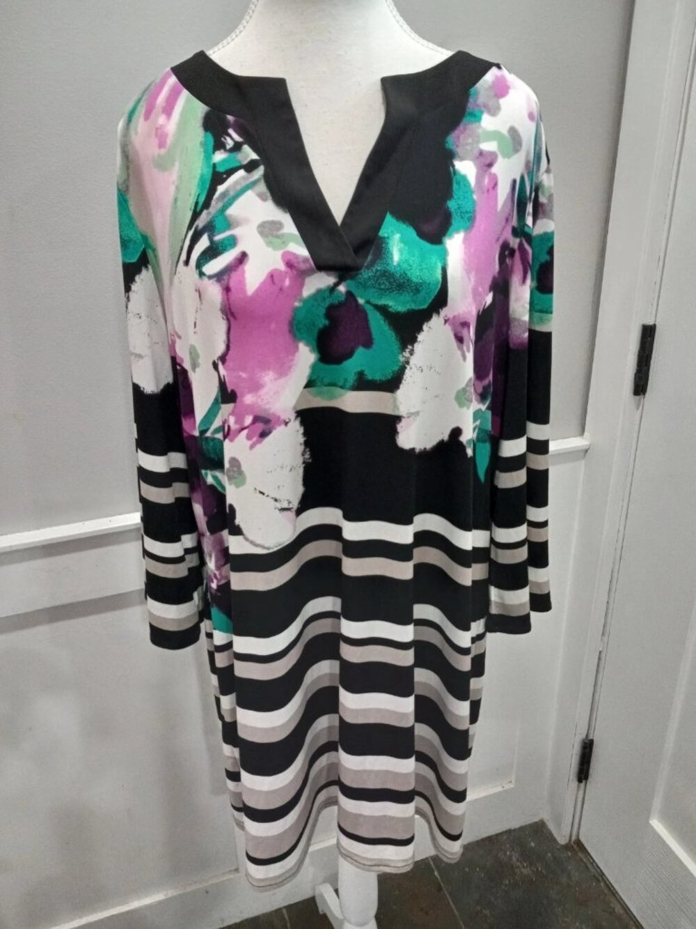 Alfani Women Tunic Floral Shirt Top Dress Size XL